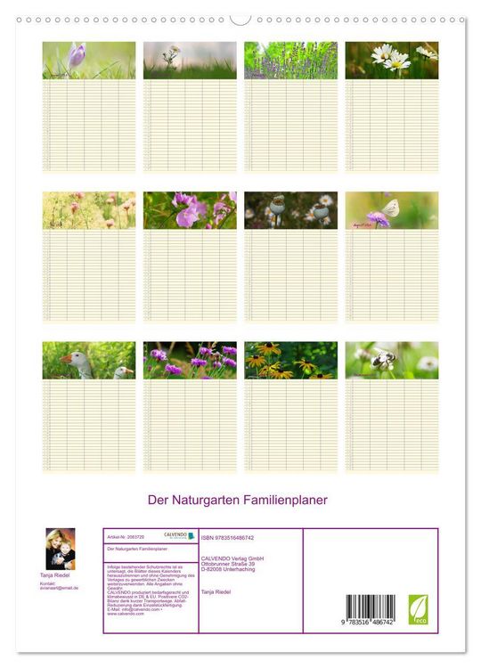 Produktbild: Der Naturgarten Familienplaner (hochwertiger Premium Wandkalender 2026 DIN A2 hoch), Kunstdruck in Hochglanz