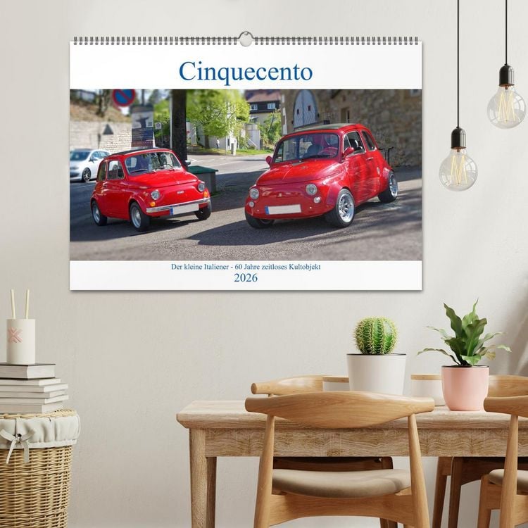 Produktbild: Cinquecento Der kleine Italiener - 60 Jahre zeitloses Kultobjekt (Wandkalender 2026 DIN A2 quer), CALVENDO Monatskalender