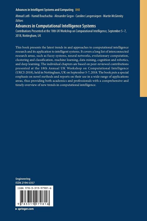Produktbild: Advances in Computational Intelligence Systems