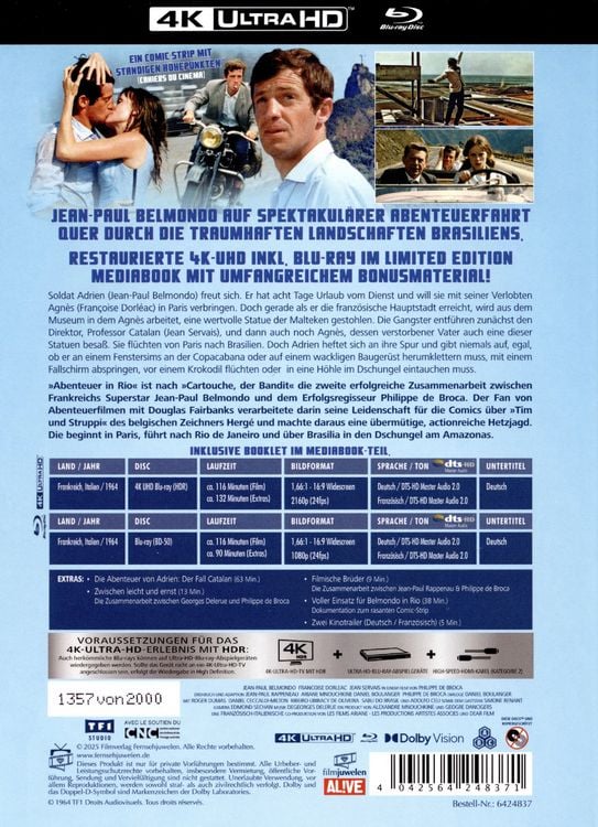 Produktbild: Abenteuer in Rio - 2-Disc Limited Collector's Edition Mediabook (4K Ultra HD+Blu-ray)