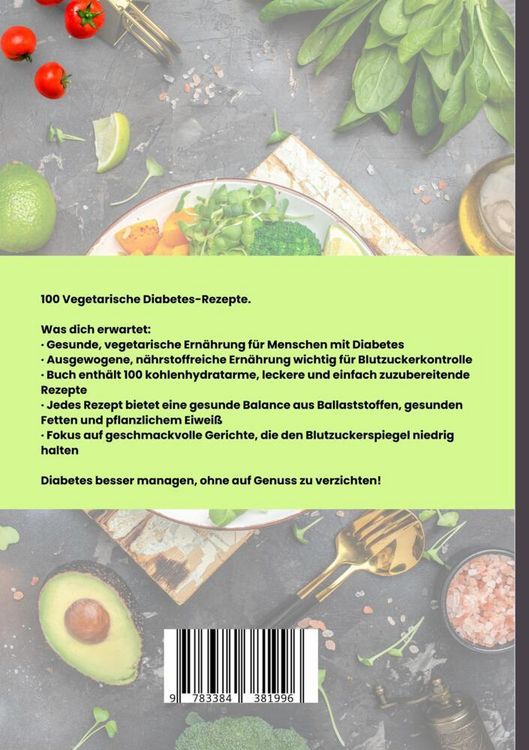 Produktbild: Diabetes Vegetarisch- 100 einfache Rezepte f&uuml;r Anf&auml;nger