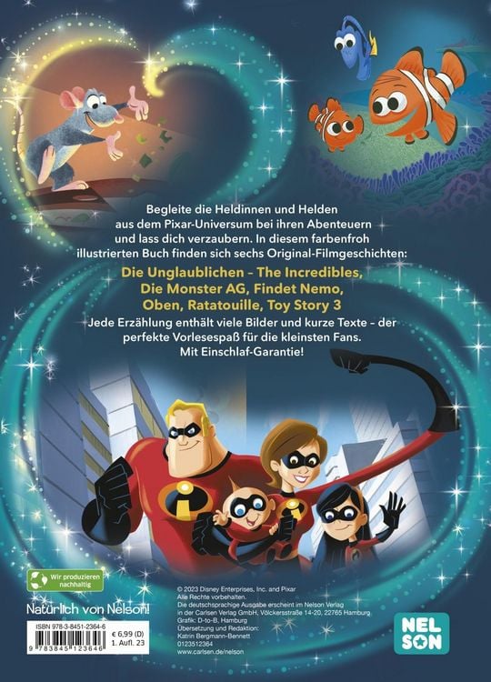 Produktbild: Disney Vorlesebuch: Pixar: Meine ersten Gutenachtgeschichten