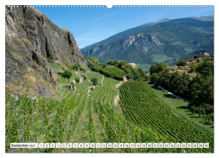 Produktbild: Sion im Wallis - zwischen Reben und Bergen (Wandkalender 2027 DIN A2 quer), CALVENDO Monatskalender