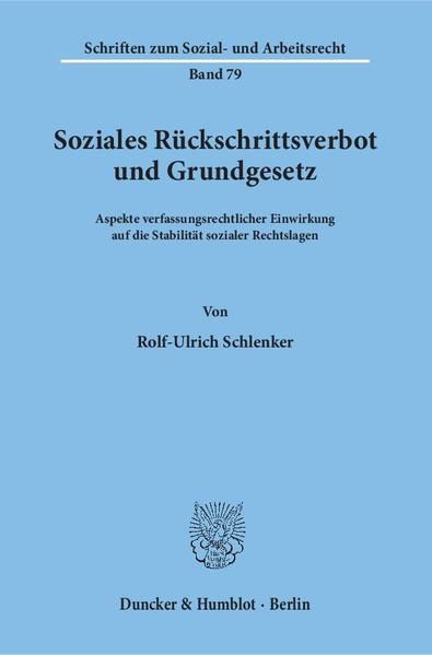 Produktbild: Soziales R&uuml;ckschrittsverbot und Grundgesetz.