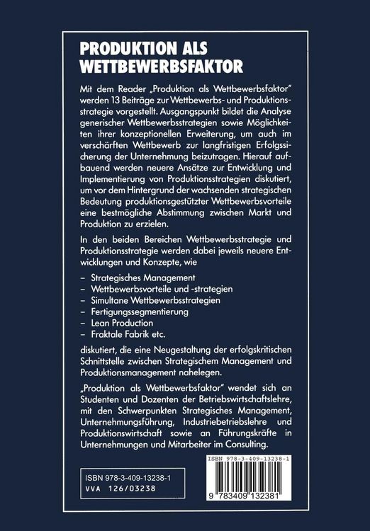 Produktbild: Produktion als Wettbewerbsfaktor