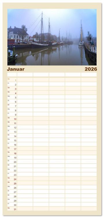 Produktbild: Familienplaner 2026 - Die ganze Vielfalt der Niederlande mit 5 Spalten (Wandkalender, 21 x 45 cm) CALVENDO