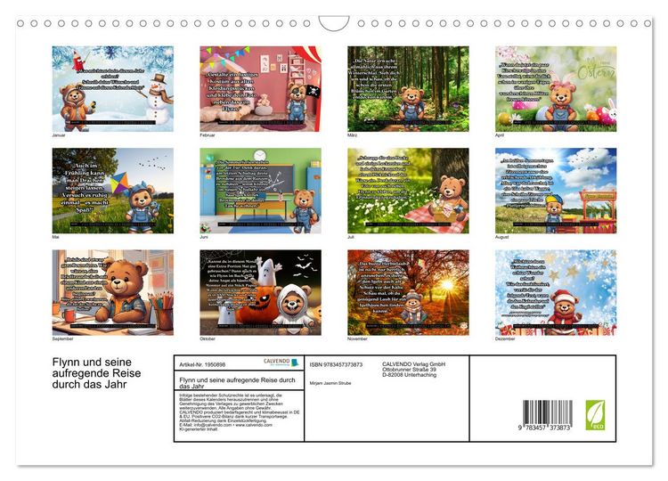 Produktbild: Flynn und seine aufregende Reise durch das Jahr (Wandkalender 2026 DIN A3 quer), CALVENDO Monatskalender