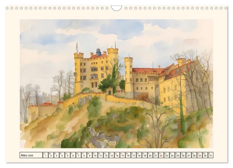 Produktbild: Deutsche Schl&ouml;sser und Burgen (Wandkalender 2026 DIN A3 quer), CALVENDO Monatskalender
