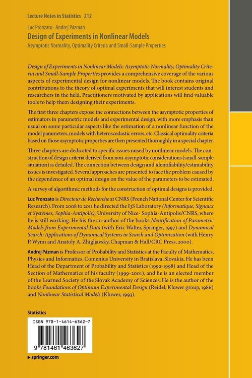 Produktbild: Design of Experiments in Nonlinear Models
