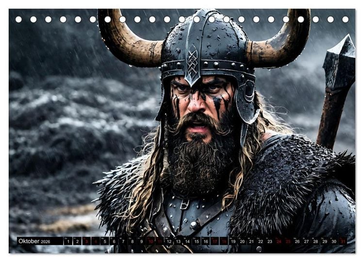 Produktbild: Kampf der wilden Wikinger (Tischkalender 2026 DIN A5 quer), CALVENDO Monatskalender