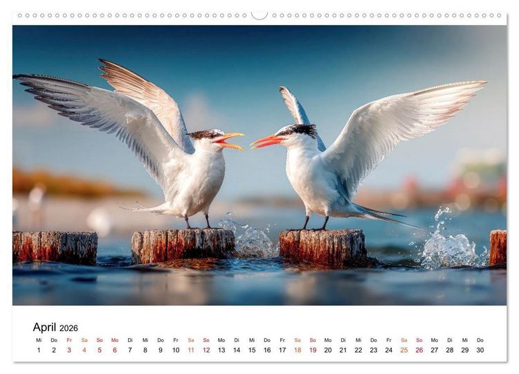 Produktbild: Seeschwalben - Meister der L&uuml;fte (Wandkalender 2026 DIN A2 quer), CALVENDO Monatskalender