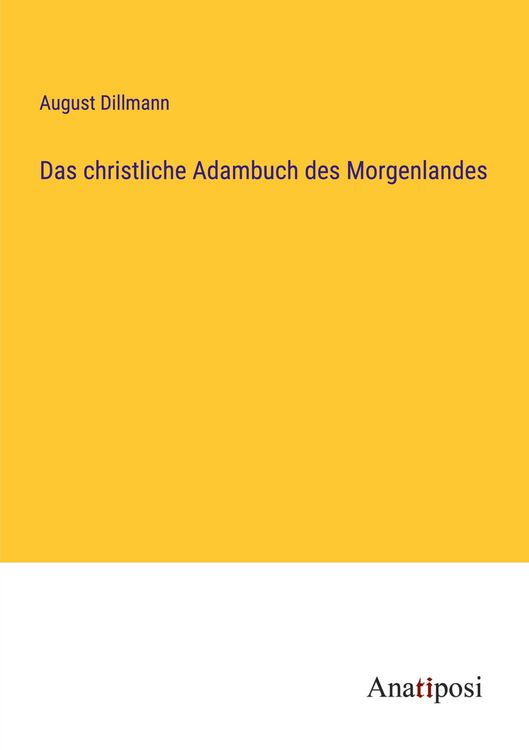 Produktbild: Das christliche Adambuch des Morgenlandes