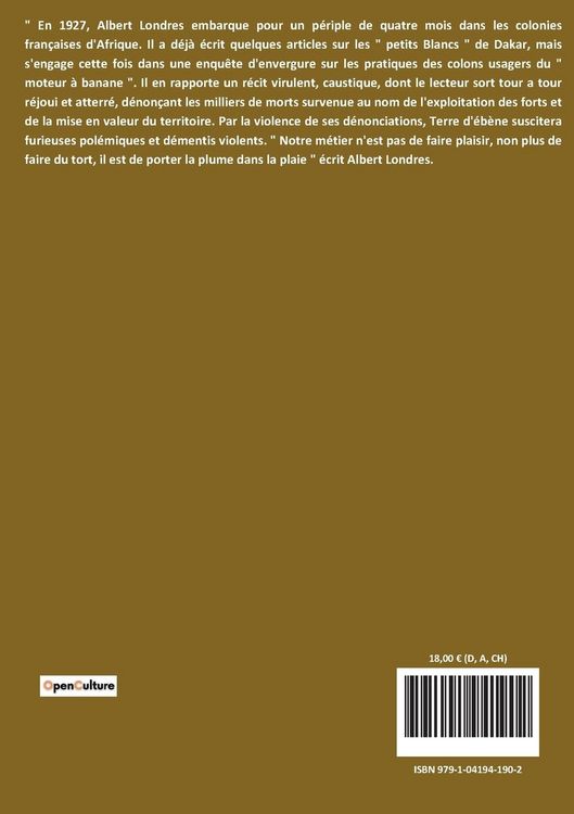 Produktbild: Terre d'Eb&egrave;ne