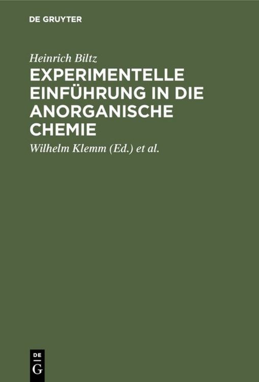 Produktbild: Experimentelle Einf&uuml;hrung in die anorganische Chemie