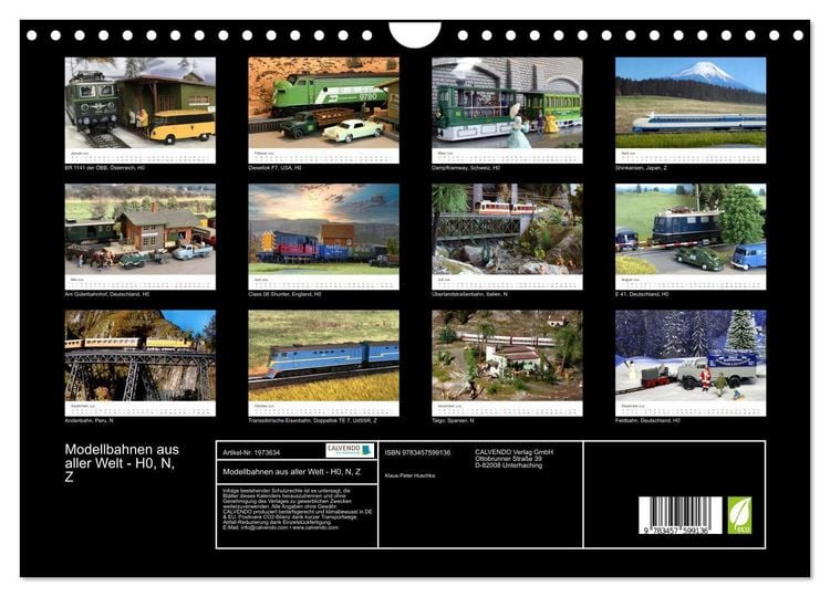 Produktbild: Modellbahnen aus aller Welt - H0, N, Z (Wandkalender 2026 DIN A4 quer), CALVENDO Monatskalender