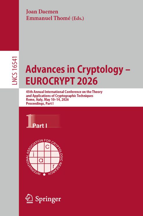 Produktbild: Advances in Cryptology &ndash; EUROCRYPT 2026