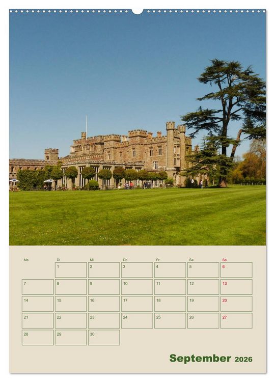 Produktbild: Schl&ouml;sser und G&auml;rten in England (Wandkalender 2026 DIN A2 hoch), CALVENDO Monatskalender