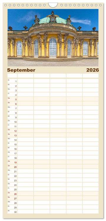 Produktbild: Familienplaner 2026 - Potsdam - Schlösser, Parks und der Alte Fritz mit 5 Spalten (Wandkalender, 21 x 45 cm) CALVENDO