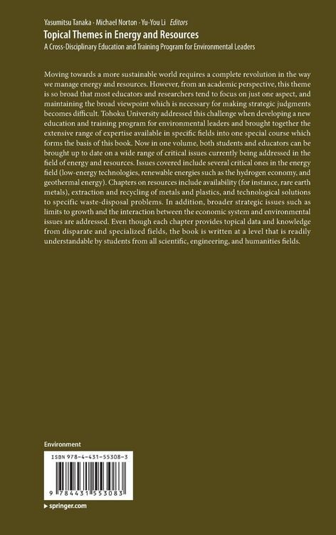 Produktbild: Topical Themes in Energy and Resources