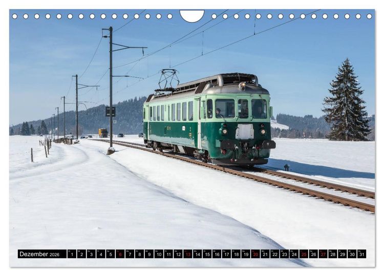 Produktbild: Eisenbahn-Nostalgie - Oldtimer auf Schweizer Schienen (Wandkalender 2026 DIN A4 quer), CALVENDO Monatskalender