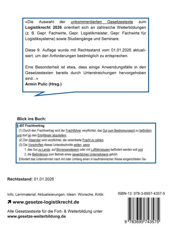 Produktbild: Logistikrecht 2026