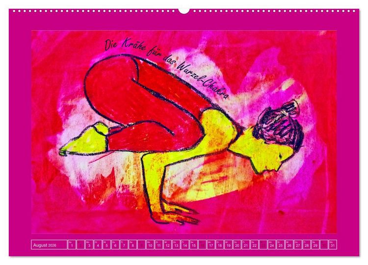 Produktbild: Farbige Yoga Kraftwelt - Yoga Asanas f&uuml;r die Chakren (hochwertiger Premium Wandkalender 2026 DIN A2 quer), Kunstdruck in Hochglanz