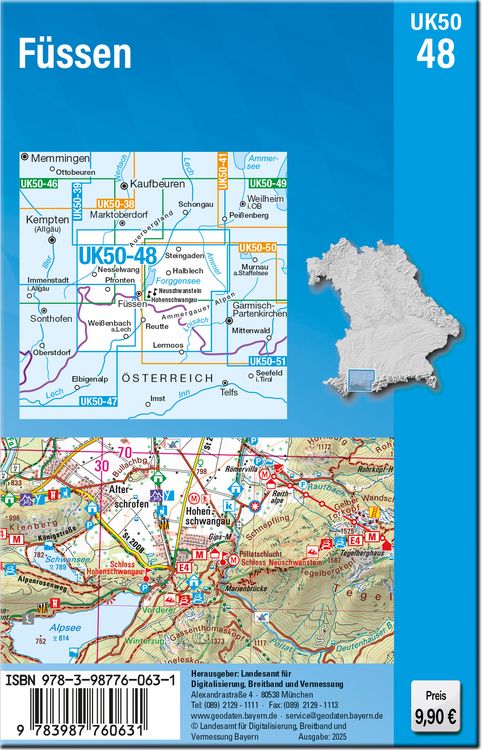 Produktbild: UK50-48 F&uuml;ssen (Umgebungskarte 1:50000)