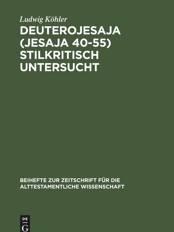 Produktbild: Deuterojesaja (Jesaja 40-55) stilkritisch untersucht