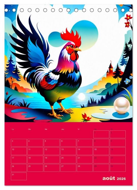 Produktbild: Les fables illustr&eacute;es (Calendrier de bureau 2026 DIN A5 horizontal), CALVENDO calendrier mensuel