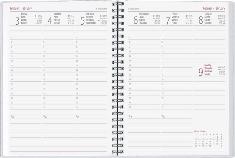 Ladytimer Ringbuch Beach 2025 TaschenKalender A5 (15x21 cm) SchülerKalender Weekly