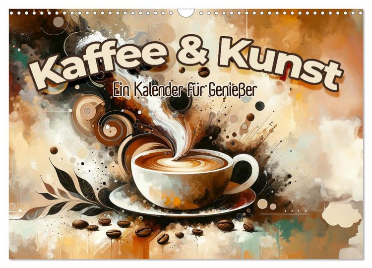 Produktbild: Kaffee & Kunst: Ein Kalender f&uuml;r Genie&szlig;er (Wandkalender 2026 DIN A3 quer), CALVENDO Monatskalender
