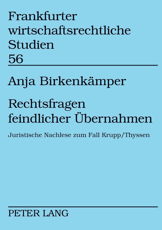 Produktbild: Rechtsfragen feindlicher &Uuml;bernahmen