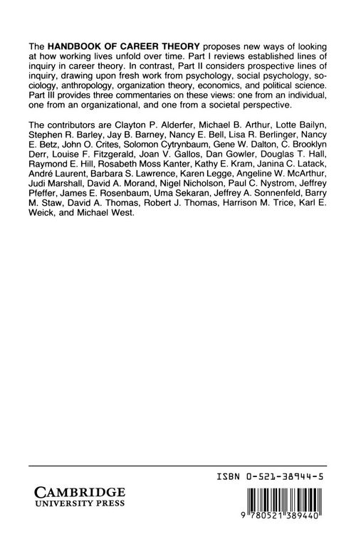 Produktbild: Handbook of Career Theory