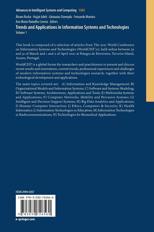 Produktbild: Trends and Applications in Information Systems and Technologies