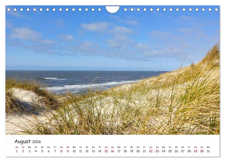 Produktbild: D&uuml;nen und Meer Nordseemomente (Wandkalender 2026 DIN A4 quer), CALVENDO Monatskalender