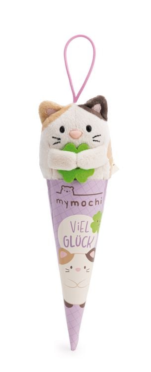 Produktbild: NICI - Schl&uuml;sselanh&auml;nger Katze Angy mit Kleeblatt moodie 8cm mit Loop in Schult&uuml;te
