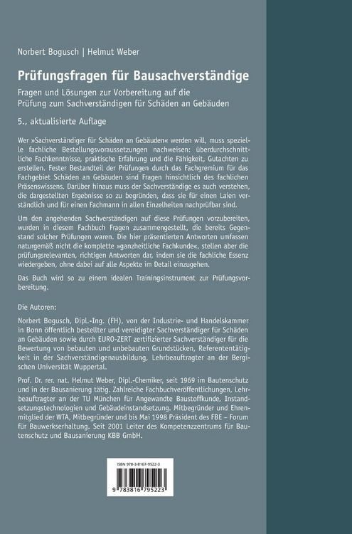 Produktbild: Pr&uuml;fungsfragen f&uuml;r Bausachverst&auml;ndige