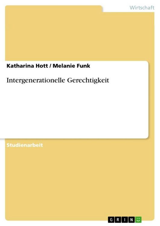 Produktbild: Intergenerationelle Gerechtigkeit