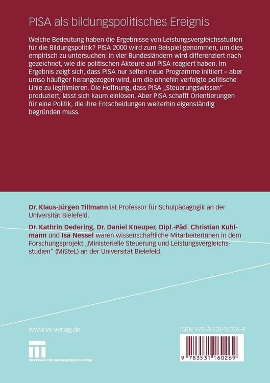 Produktbild: PISA als bildungspolitisches Ereignis