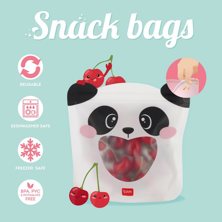 Produktbild: Legami 3er Set wiederverwendbare Snack Taschen - Panda