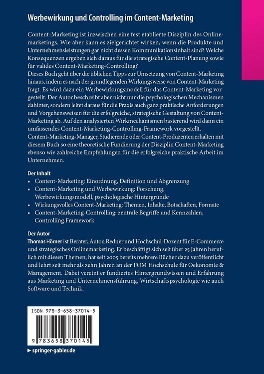 Produktbild: Werbewirkung und Controlling im Content-Marketing