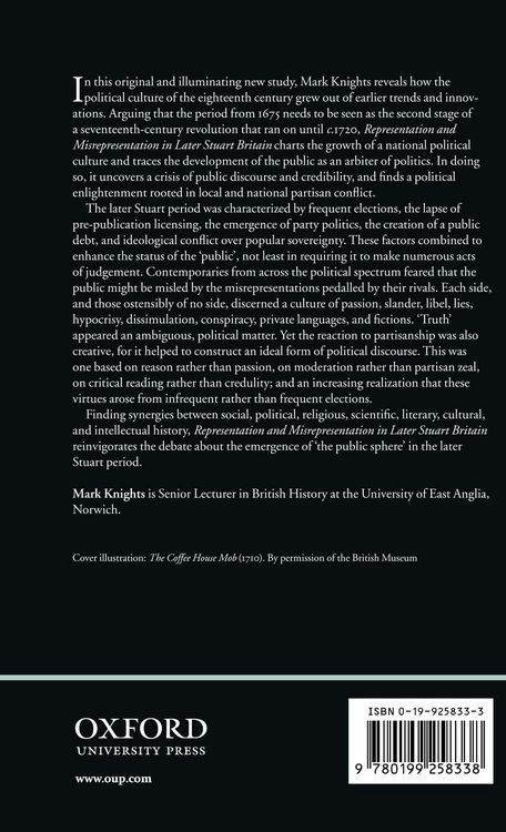 Produktbild: Representation and Misrepresentation in Later Stuart Britain