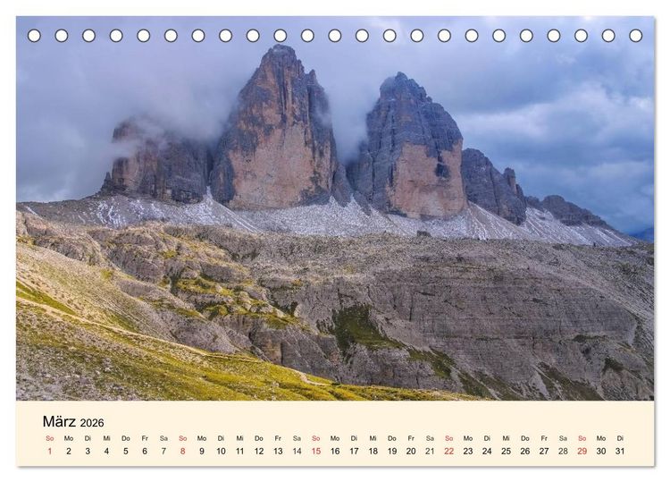 Produktbild: Sextner Dolomiten (Tischkalender 2026 DIN A5 quer), CALVENDO Monatskalender