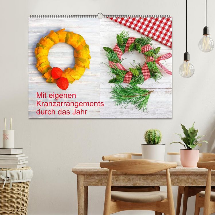 Produktbild: Mit eigenen Kranzarrangements durch das Jahr (Wandkalender 2026 DIN A2 quer), CALVENDO Monatskalender