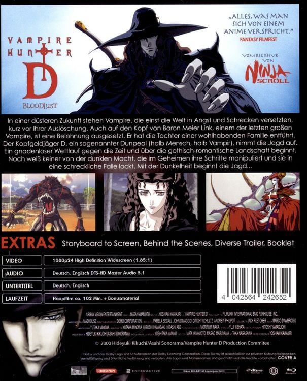 Produktbild: Vampire Hunter D: Bloodlust (Cover A) (Blu-ray)