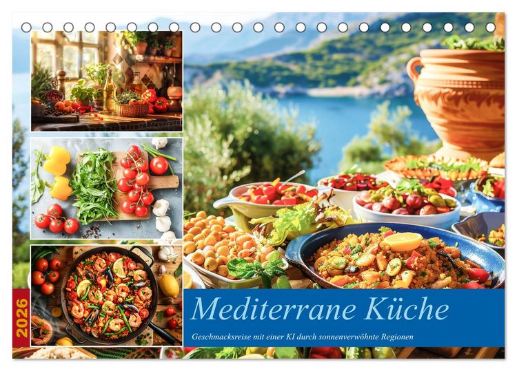 Produktbild: Mediterrane K&uuml;che (Tischkalender 2026 DIN A5 quer), CALVENDO Monatskalender