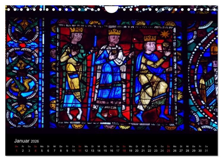 Produktbild: Bilder aus Licht - Notre Dame de Chartres (Wandkalender 2026 DIN A4 quer), CALVENDO Monatskalender