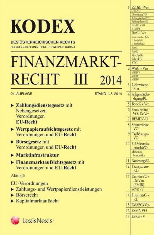 Produktbild: KODEX Finanzmarktrecht. Bd.III/2014 (f. &Ouml;sterreich)