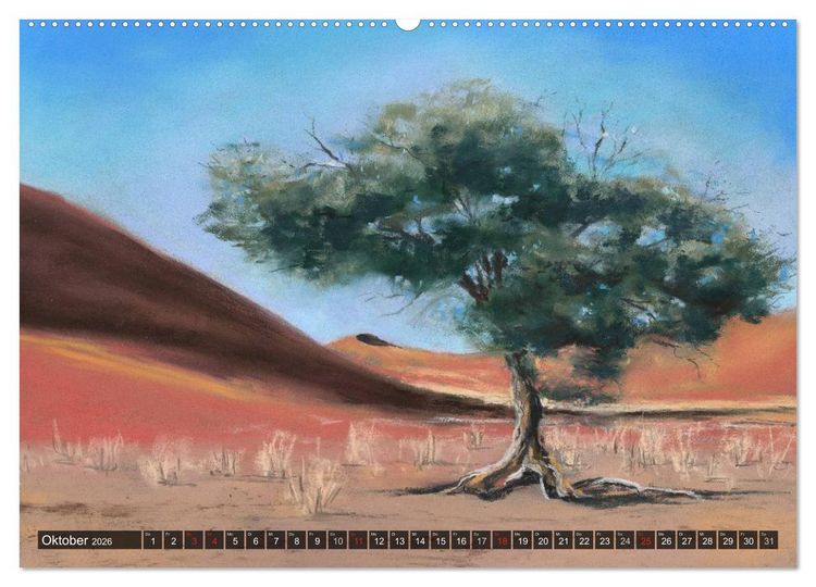 Produktbild: Afrika in Pastellgem&auml;lden (hochwertiger Premium Wandkalender 2026 DIN A2 quer), Kunstdruck in Hochglanz