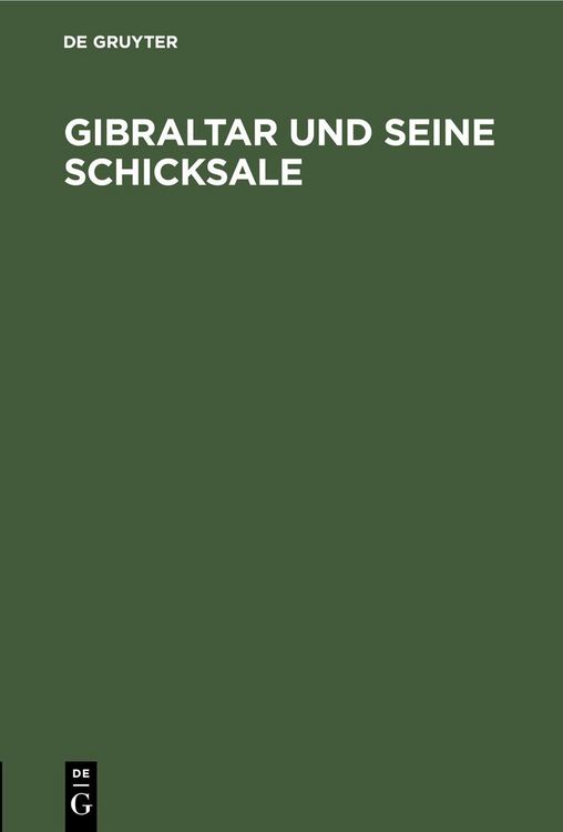 Produktbild: Gibraltar und seine Schicksale